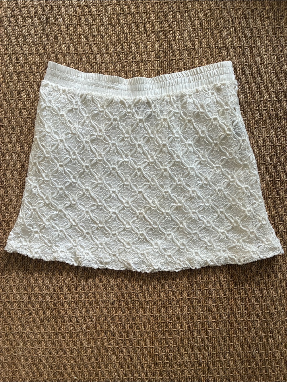 Cynthia Steffe White Lace Crochet Mini Skirt, XS